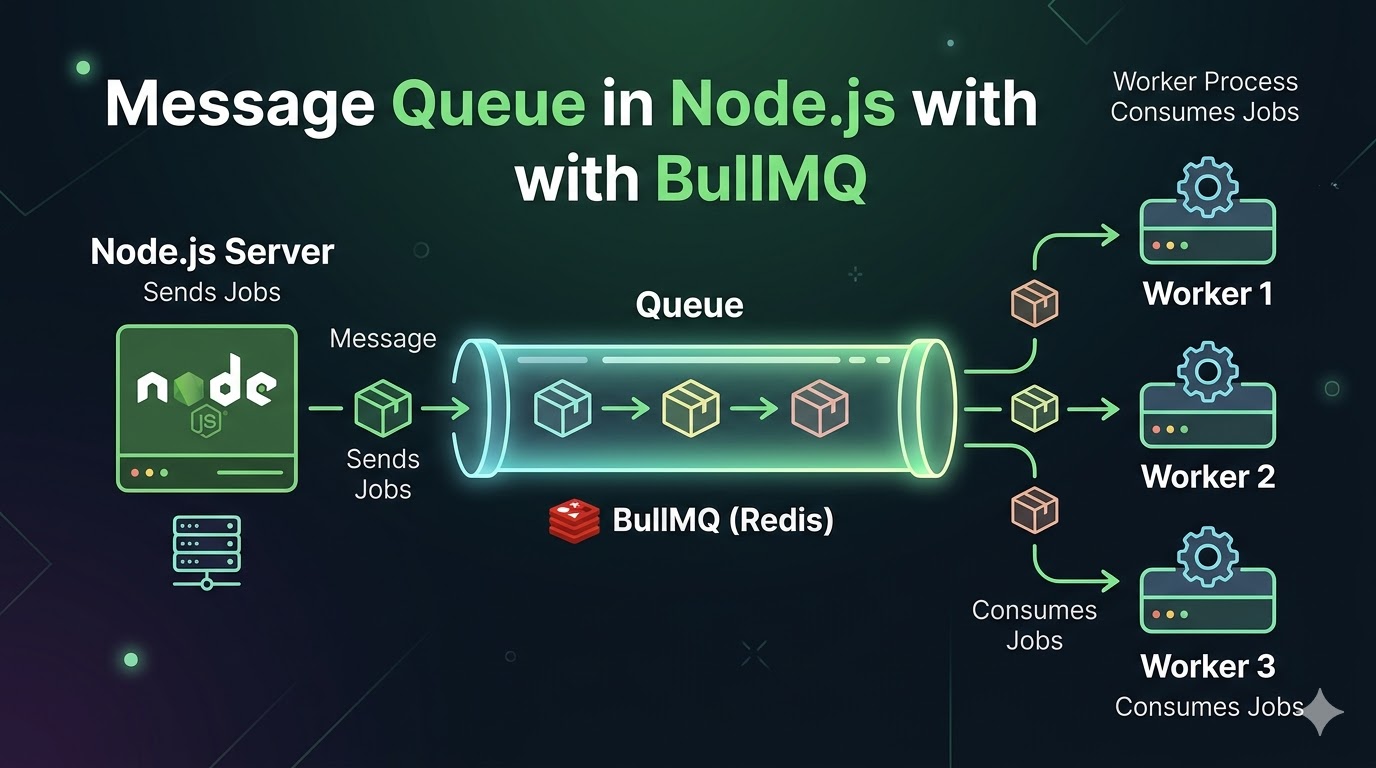 Implementing Message Queues in Node.js with BullMQ | Radhey Mugdal